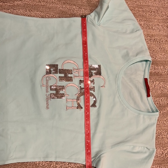 Carolina Herrera women’s green t-shirt , short sleeve . Size L - Picture 7 of 8